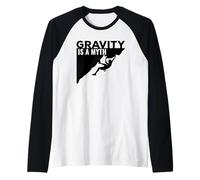 Maglietta Rock Climbing Gravity Is a Myth Climbing T Shirt Maglia con Maniche Raglan