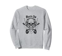 Maglietta Rock on Rock & Roll Skull Design Merch Felpa