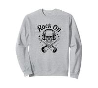Maglietta Rock on Rock & Roll Skull Design Merch Felpa