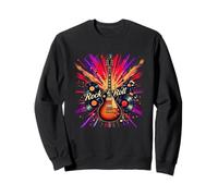 Maglietta Rock on Rock & Roll Skull Design Merch Felpa