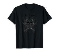 Maglietta Rock on Rock & Roll Skull Design Merch Maglietta