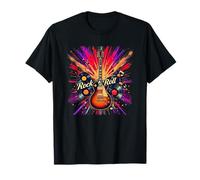 Maglietta Rock on Rock & Roll Skull Design Merch Maglietta