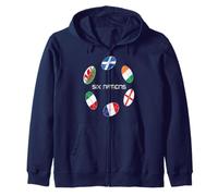 Maglietta Rugby Six Nations Felpa con Cappuccio