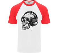 Maglietta S/S Da Baseball Per Uomo Con Testa Di Teschio Gothic Rock Music DJ