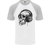 Maglietta S/S Da Baseball Per Uomo Con Testa Di Teschio Gothic Rock Music DJ