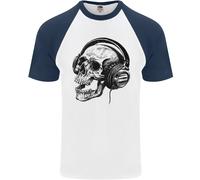 Maglietta S/S Da Baseball Per Uomo Con Testa Di Teschio Gothic Rock Music DJ