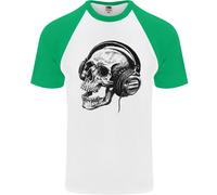Maglietta S/S Da Baseball Per Uomo Con Testa Di Teschio Gothic Rock Music DJ