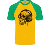 Maglietta S/S Da Baseball Per Uomo Con Testa Di Teschio Gothic Rock Music DJ