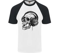 Maglietta S/S Da Baseball Per Uomo Con Testa Di Teschio Gothic Rock Music DJ
