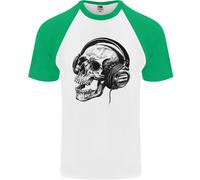 Maglietta S/S Da Baseball Per Uomo Con Testa Di Teschio Gothic Rock Music DJ