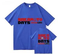 Maglietta Sakamoto Days Anime, Maglia Casual, Maniche Corte, Stile Pullover, Stile Harajuku (Blue,3XL)