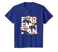 Maglietta Sam Il Pompiere per Bambino, Ufficiale, Sam 87 Maglietta, Bambini, Blu Reale, 2 Anni