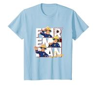 Maglietta Sam Il Pompiere per Bambino, Ufficiale, Sam 87 Maglietta, Bambini, Celeste, 4 Anni