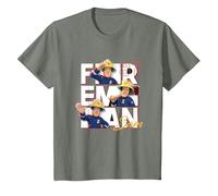 Maglietta Sam Il Pompiere per Bambino, Ufficiale, Sam 87 Maglietta, Bambini, Verde Militare mélange, 2 Anni