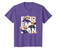 Maglietta Sam Il Pompiere per Bambino, Ufficiale, Sam 87 Maglietta, Bambini, Viola mélange, 2 Anni