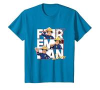 Maglietta Sam Il Pompiere per Bambino, Ufficiale, Sam 87 Maglietta, Bambini, Zaffiro, 2 Anni