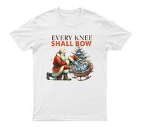 Maglietta Santa Every Knee Shall Unisex Regalo Retro Divertente Donna...