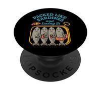 Maglietta Sardine Summer in latta Coastal Grandma Retro Beach Life PopSockets PopGrip Adesivo