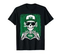 Maglietta Saudi Pride Skeleton Art Maglietta