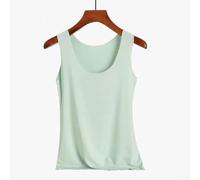 Maglietta senza maniche da donna casual senza traccia aderente per la primavera e l'estate (M verde)