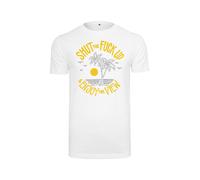 Maglietta 'Shut the Fuck Up & Enjoy The View' Uomo Mister Tee L giallo / grigio chiaro / bianco