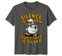 Maglietta Silence Is Golden Duct Tape Is Silver Funny Duck