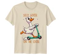 Maglietta Silly Goose On The Loose Funny Animal Pun Goose Scooter