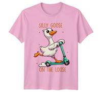 Maglietta Silly Goose On The Loose Funny Animal Pun Goose Scooter