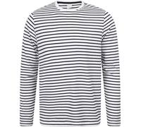 Maglietta Skinni Fit Unisex a maniche lunghe a righe PC3557 (2XL) (bianco/blu navy Oxford)