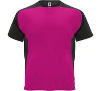 Maglietta sportiva a maniche corte Bugatti per bambini/ragazzi (fucsia/nero tinta unita) 100% poliestere. Tessuto: maglia, tecnico. Design: pannello a contrasto. Scollo: girocollo. Tipo di manica: rag