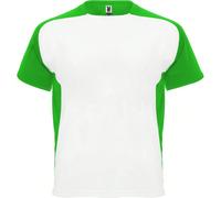 Maglietta sportiva a maniche corte per bambini/ragazzi Bugatti (Bianco/Verde felce) 100% poliestere. Tessuto: maglia, tecnico. Design: pannello a contrasto. Scollo: girocollo. Tipo di manica: raglan,