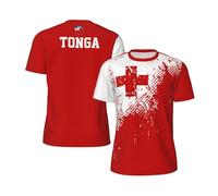 Maglietta sportiva con stampa 3D a grana e bandiera di Tonga, ideale per la