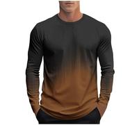 Maglietta sportiva da uomo, a maniche lunghe, con taglio muscolare e gradiente, traspirante, a maniche lunghe, traspirante, per il fitness, per il tempo libero, taglie, Blu, XXL