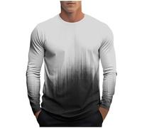 Maglietta sportiva da uomo, con taglio muscolare e gradiente, traspirante, funzionale, traspirante, traspirante, traspirante, per uomo, a maniche lunghe (gym e tempo libero, taglie forti), Blu scuro