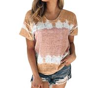 Maglietta Stampa Donna Girocollo Manica Corta Oversize T Shirt Donna Magliette Stampate Donna Maniche Corte Taglie Forti T-Shirt Elegante Larghe Maglie Estive Donne Top Lunga Larga Casual Cachi 5XL