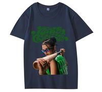 Maglietta Stampata Singer Nina Merch C-HUBA Arena Casual Tour Maniche Corte Top in Cotone Unisex S-4XL-Blue||x_l