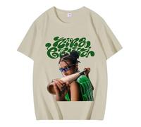 Maglietta Stampata Singer Nina Merch C-HUBA Arena Casual Tour Maniche Corte Top in Cotone Unisex S-4XL-Khaki||m