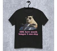 Maglietta standard da uomo con grafica stampa divertente "Non so per quanto tempo potrò continuare ad uccidere arvicole acquatiche" con immagine di un'arvicola acquatica che guida una motocicletta L,M