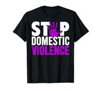 Maglietta Stop Domestic Violence - Consapevolezza della violenza Domestica Maglietta con Stampa Grafica Economica