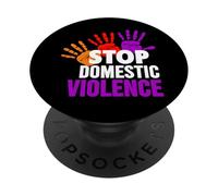 Maglietta Stop per la violenza domestica - consapevolezza della violenza domestica PopSockets PopGrip Adesivo