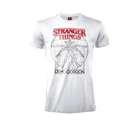 Maglietta Stranger Things - Demogorgon - Stampa Frontale - Bianca - Maniche Corte - 100% Cotone (XXL)