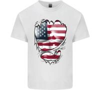 Maglietta Strappata Con Bandiera Americana A Stelle E Strisce Per Bambini