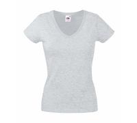 Maglietta T-Shirt Donna Fruit of the Loom In Cotone Piana Con Collo A V