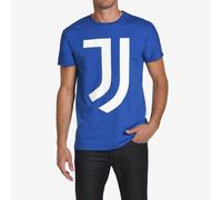 Maglietta T-Shirt Girocollo Originale Juventus Blu Logo Bianco Cotone Uomo