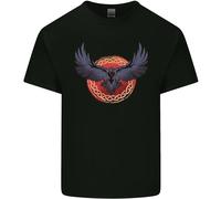 Maglietta T-Shirt In Cotone Per Uomini Dark Raven Norse Vikings