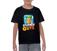 Maglietta t-shirt NERA STUMBLE GUYS bambino bambini ragazzo ragazza gioco zaino