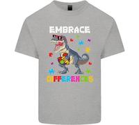 Maglietta T-Shirt Per Bambini E Bambine Autistici T-Rex Abbraccia Le Differenze