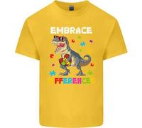 Maglietta T-Shirt Per Bambini E Bambine Autistici T-Rex Abbraccia Le Differenze