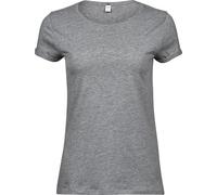 Maglietta Tee Jays da donna con maniche arrotolate PC3436 (2XL) (grigio screziato)