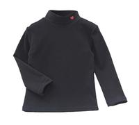 Maglietta termica a maniche lunghe per bambine, a doppio strato, foderata in pile, mezza dolcevita, per l'inverno, Nero , 9-10 Anni